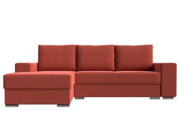 Угловой диван-кровать Дрезден кораллового цвета левый угол