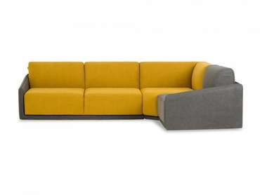 Угловой диван-кровать Toronto Wave желто-серого цвета
