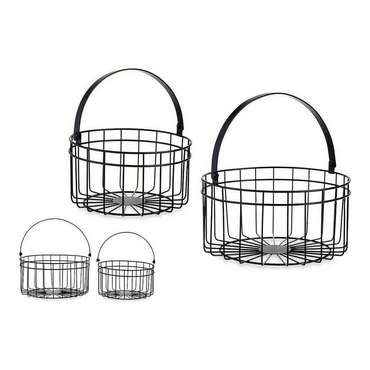 Корзина Чёрный Металл 25 x 27 x 25  (2 pcs)