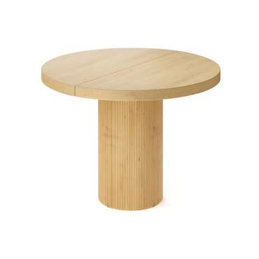 Обеденный стол раздвижной Бунда бежевого цвета из массива дуба