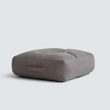 Пуф-подушка из натурального хлопка серого цвета