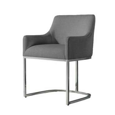 Обеденный стул Emery Curved-Back Track Polished темно-серого цвета