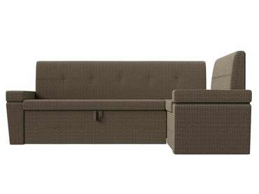 Угловой диван-кровать Деметра бежево-коричневого цвета правый угол