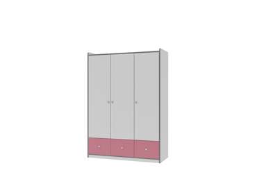 Шкаф детский для одежды Дельта Сильвер бело-розового цвета