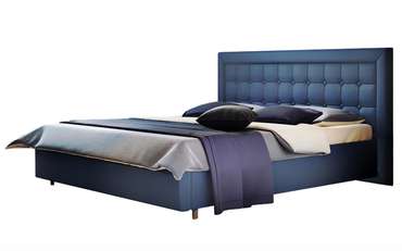 Кровать Венера-8(2) 200х200 синего цвета с подъемным механизмом 