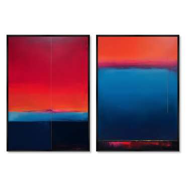 Набор из двух репродукций картин Landscape Collection, Color eclipse, 2024г.