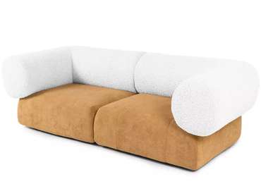 Модульный диван Trevi коричнево-белого цвета