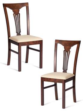 Набор из двух стульев Hermes коричнево-бежевого цвета