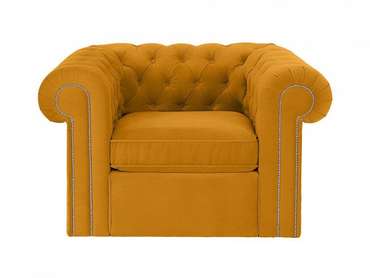 Кресло Chesterfield горчичного цвета
