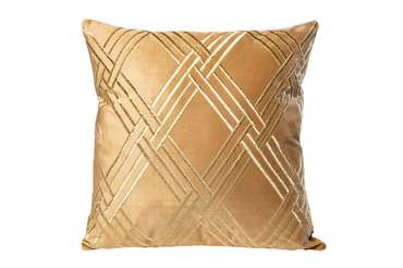 Подушка с вышивкой Ромбы золотого цвета