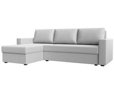 Угловой диван-кровать Траумберг Лайт белого цвета левый угол (экокожа)