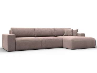 Угловой диван-кровать Лига 036 Классик Лонг бежевого цвета правый