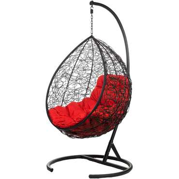 Кресло подвесное Tropica черно-красного цвета
