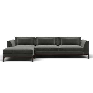 Угловой модульный диван Italy taper серого цвета