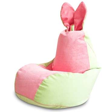 Кресло-мешок Зайчик салатово-розового цвета