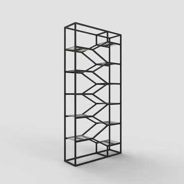 Стеллаж "Aurora" черный с темным стеклом (2200х1100х300)