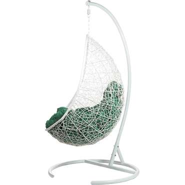 Кресло подвесное Easy бело-зеленого цвета