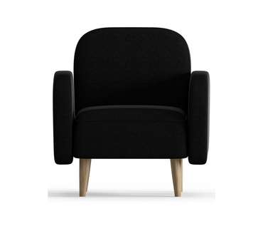 Кресло из рогожки Бризби черного цвета