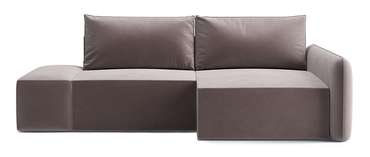 Угловой диван-кровать Портленд коричневого цвета правый