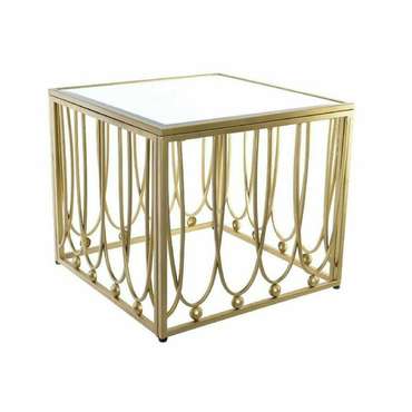 Вспомогательный стол Зеркало Позолоченный Металл MDF (57 x 57 x 52 cm)