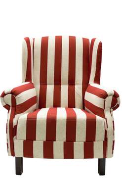 Кресло Жуи Бордо красно-белого цвета