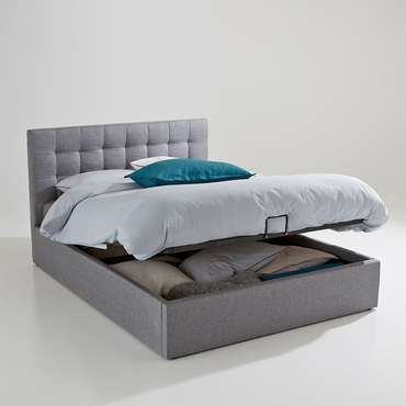 Кровать с подъемным механизмом Gennie 140x190 серого цвета
