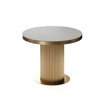 Раздвижной обеденный стол Меб серо-золотого цвета