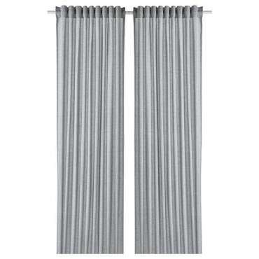 2 шторные панели, сине-серые, 145х300 см