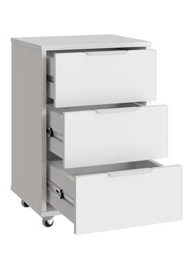 Тумба мобильная К-55 белый структурный/меренга