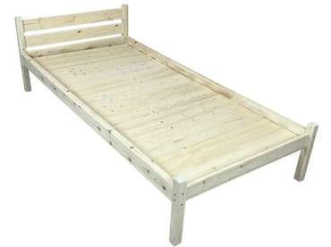 Кровать Классика сосновая сплошное основание 90х200 бежевого цвета