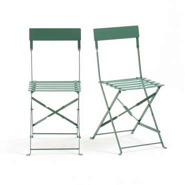 Комплект из двух складных стульев из металла Ozevan зеленого цвета
