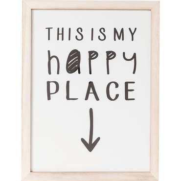 Картина в рамке My Happy Place 38х50 с бежевой рамой