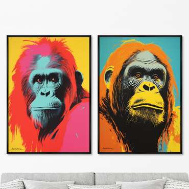 Набор из двух репродукций картин Vibe collection, Orang Utan, 2024г.