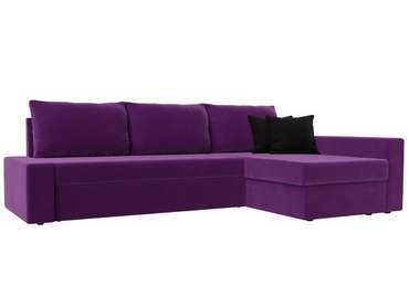 Угловой диван-кровать Версаль фиолетового цвета правый угол