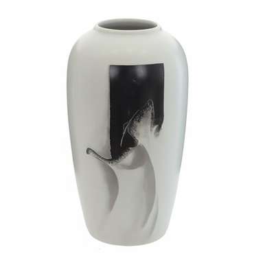 Керамическая ваза L бело-черного цвета