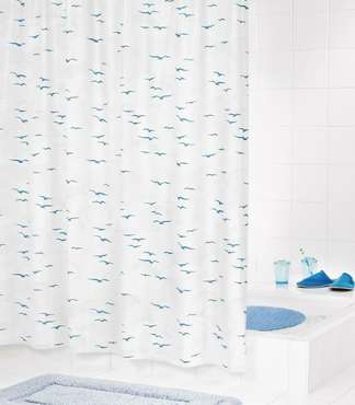 Штора для ванных комнат Sylt синий/голубой