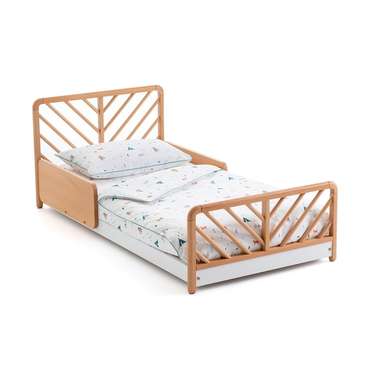 Кровать с кроватным основанием Montessori 70x140 бежевого цвета