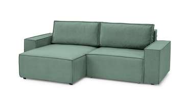 Угловой диван-кровать с оттоманкой Софт 2 зеленого цвета