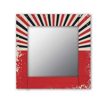Настенное зеркало Спейс 50х65 красного цвета