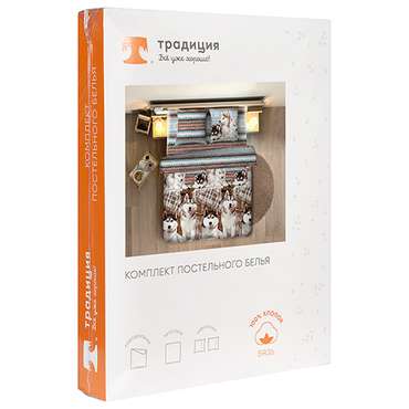 КПБ 'Традиция' 1,5 спальный, бязь, 100 % хлопок, пл. 125 гр./кв.м. 'Хаски'