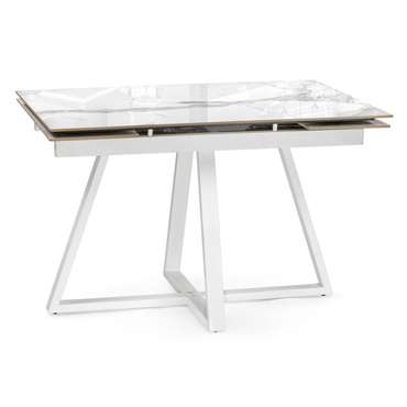 Раздвижной обеденный стол Силлем 120х80 белого цвета