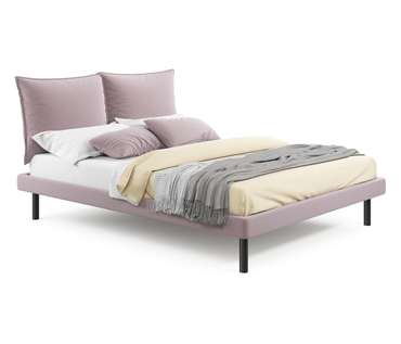 Кровать Fly 160х200 лилового цвета с ортопедическим основанием и матрасом Basic soft white