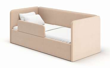 Кровать-диван Leonardo 70х160 бежевого цвета с подъёмным механизмом и бортиком 