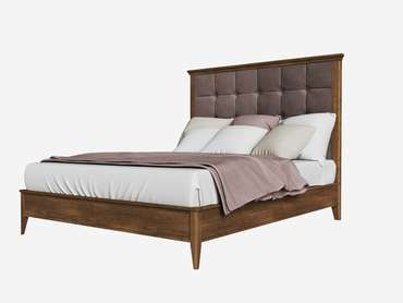 Кровать с мягким изголовьем Парижский шик 120×200 серого цвета