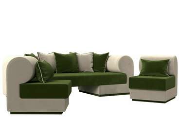 Набор мягкой мебели Кипр 3 бежево-зеленого цвета