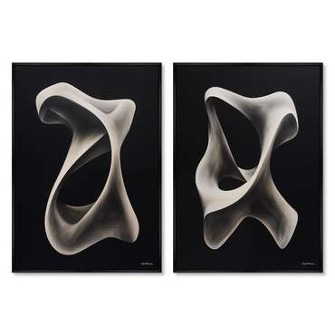 Набор из двух репродукций картин Streamlined shapes, 2024г.