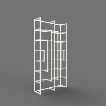 Стеллаж "Leon" белый с прозрачным стеклом (2000х900х300)