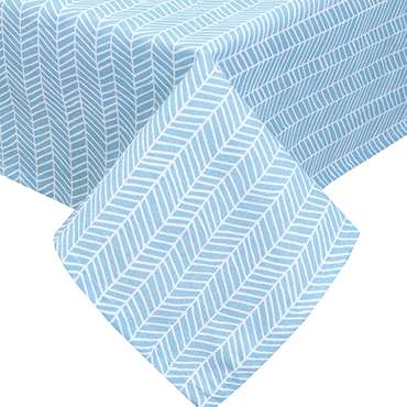 Скатерть 'Новый год' 145х145, рогожка, 100 % хлопок, 'Ёлочка (голубой)'