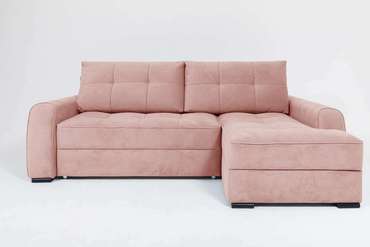 Угловой диван-кровать Soft II розового цвета (правый)