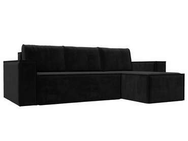 Угловой диван-кровать Куба черного цвета правый угол